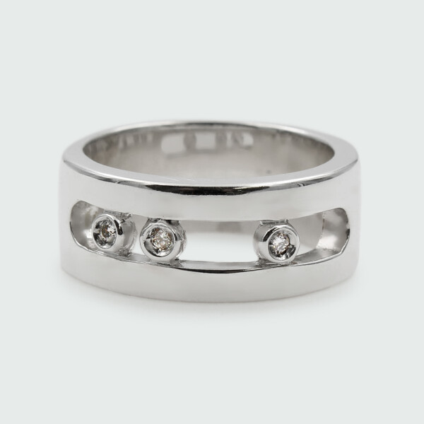 Anillo Jacinta grande de plata 925 y brillantes Anillo Jacinta grande de plata 925 y brillantes