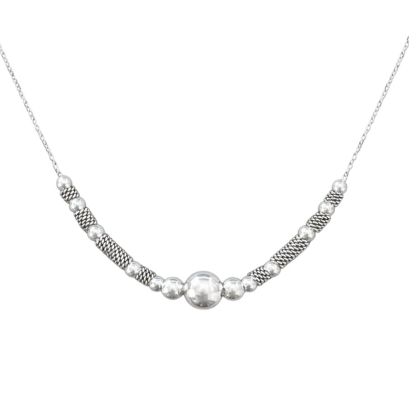Cadena gargantilla bolitas tailandesa-Plata 925-Sin Piedra-CD3473 sinpiedra