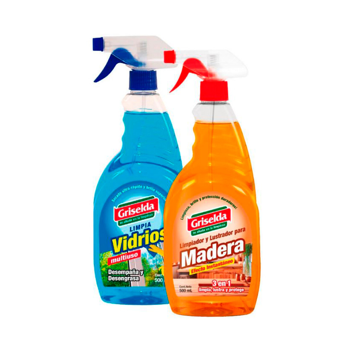 PACK LIMPIADORES GRISELDA VIDRIO 500 ML + MADERA 500 ML GATILLO 