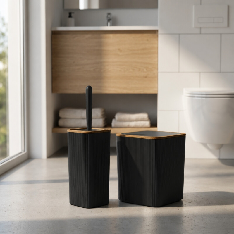 Set x2 piezas baño NEGRO