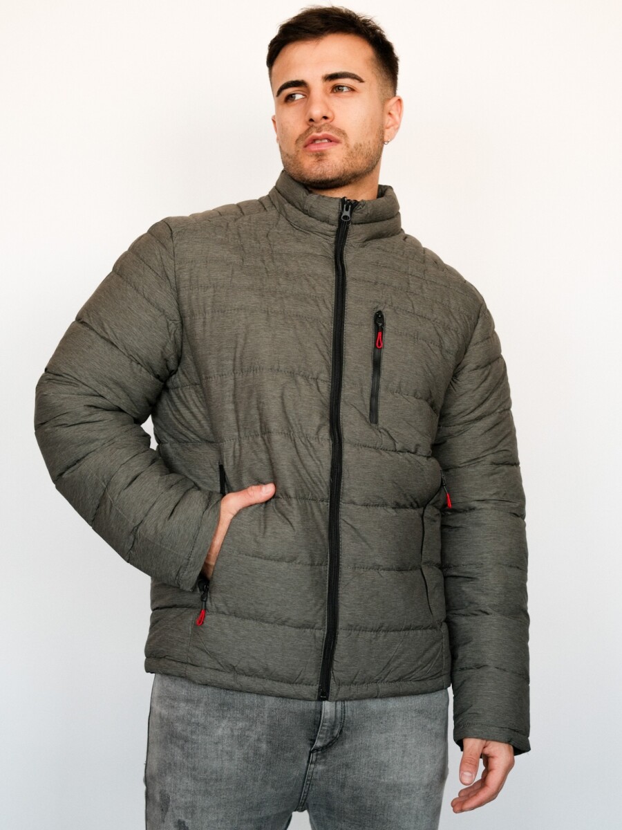 Campera Puffer cierre en Pecho Army 