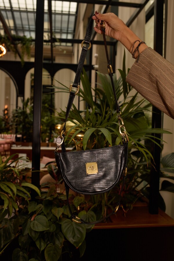 Brassy Bag Crocco Negro