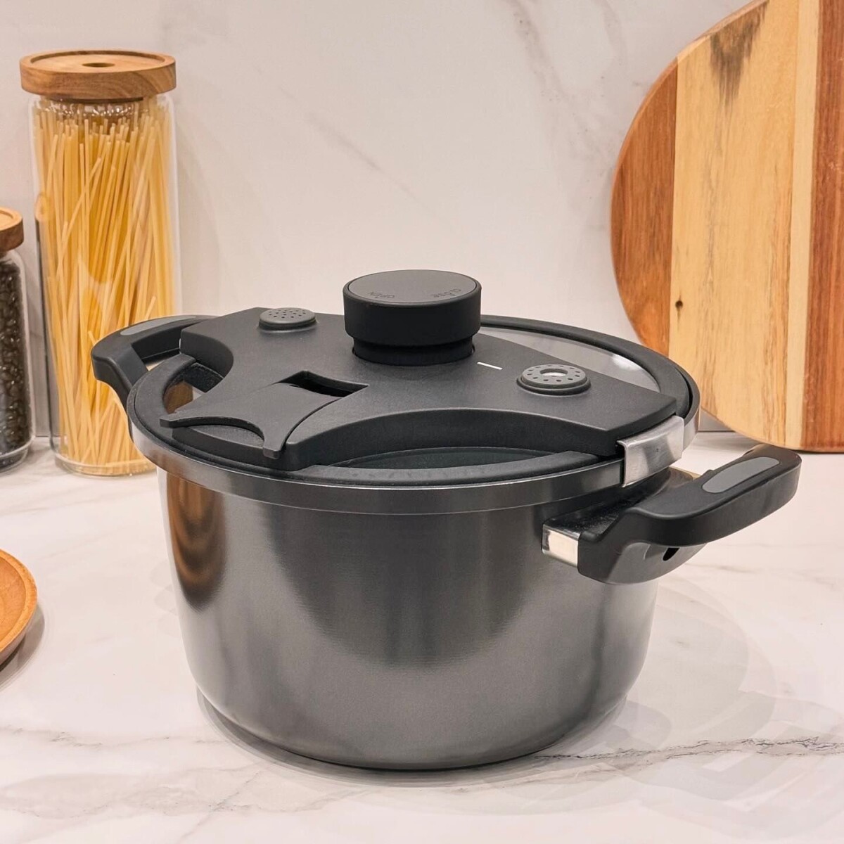 Olla Semi-Presión Aluminio Forjado Antiadherente 6L 