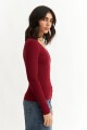 Sweater escote corazón BORDO