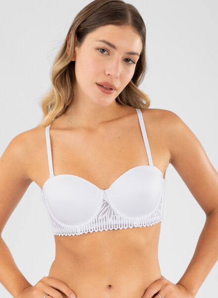 Soutien strapless preformado b&c granate Blanco