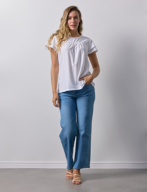 Blusa Pointelle BLANCO