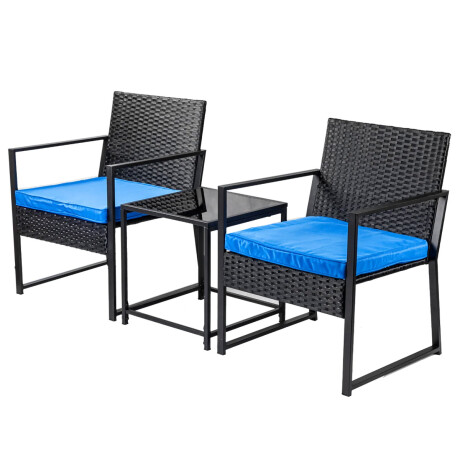 Juego de jardin rattan y metal 3 piezas Juego de jardin rattan y metal 3 piezas