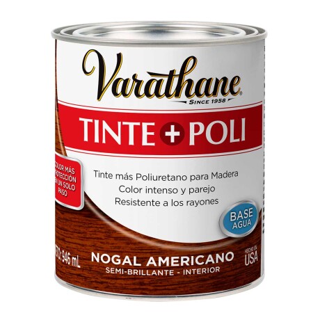Tinte + Poliuretano para Madera 0.946L Varathane Nogal Americano
