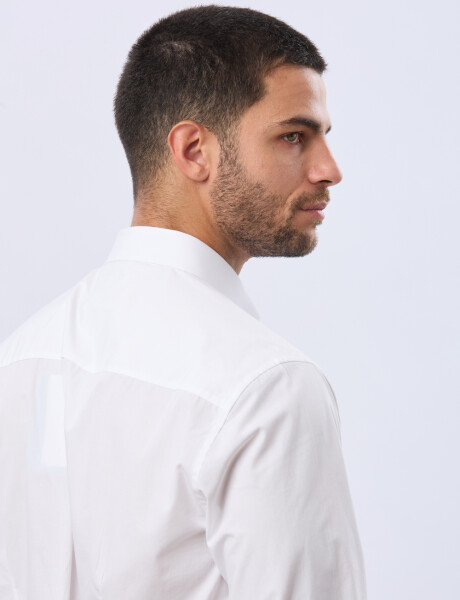 CAMISA LISA DE VESTIR ENTALLADA Blanco