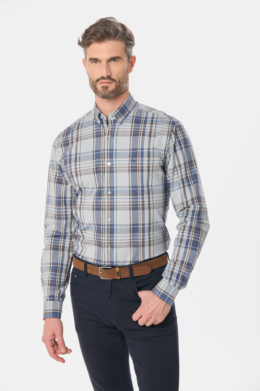 CAMISA CUADROS Marron