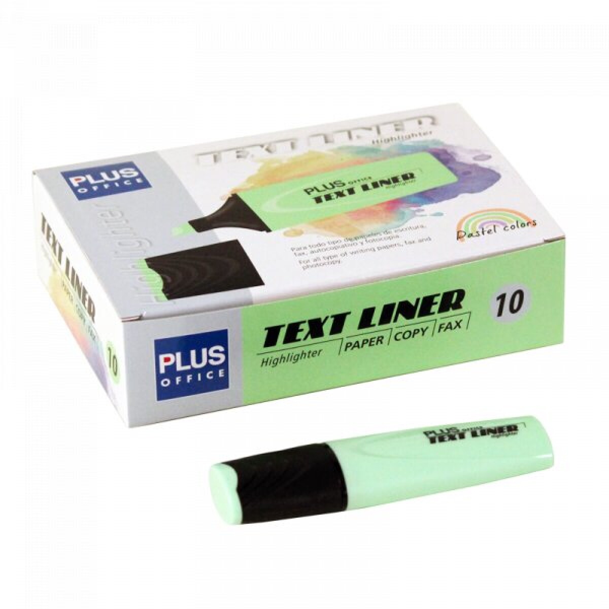 Resaltador Pastel Textliner Plus Office x10 - Verde Pastel 