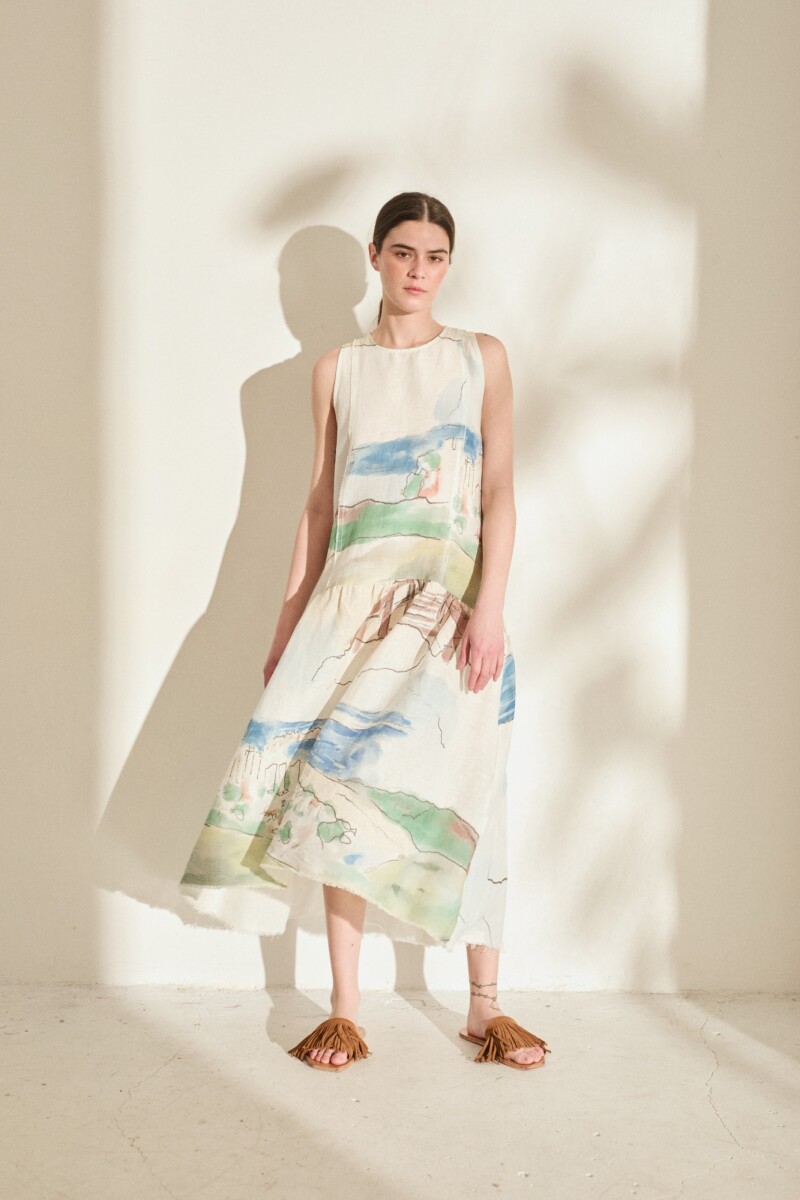 PRE VENTA VESTIDO TERRA PRINT Agua