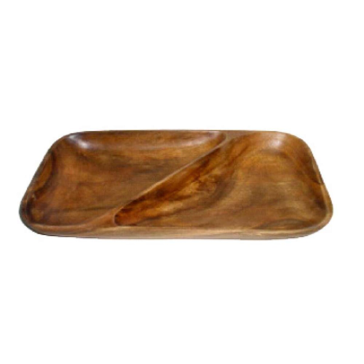 Bandeja Rectangular 2 Div 33X15X4Cm - Madera 