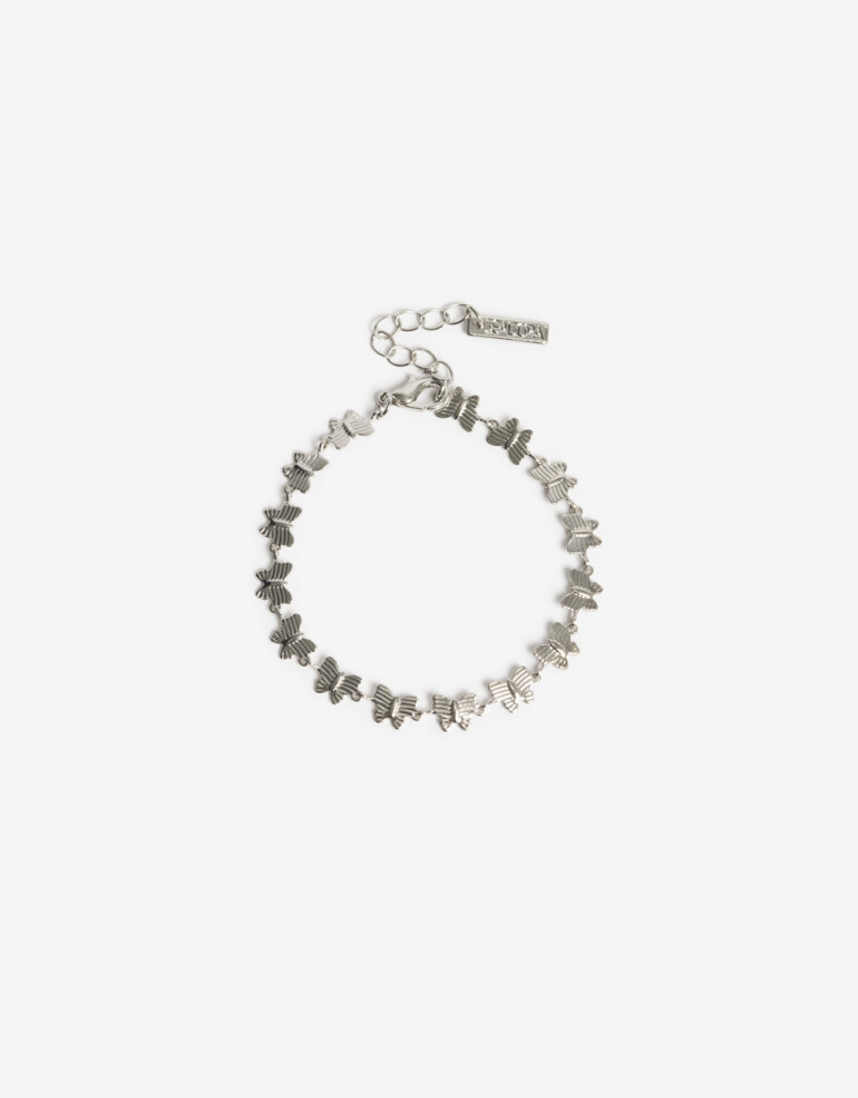 Pulseras Flexibles Metal Pulsera Flexible Mariposas - Plateado Rodio