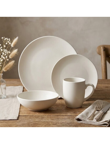 SET 16 PIEZAS STONEWARE D27-21-18/410ML MONO WHITE THOMSON SET 16 PIEZAS STONEWARE D27-21-18/410ML MONO WHITE THOMSON