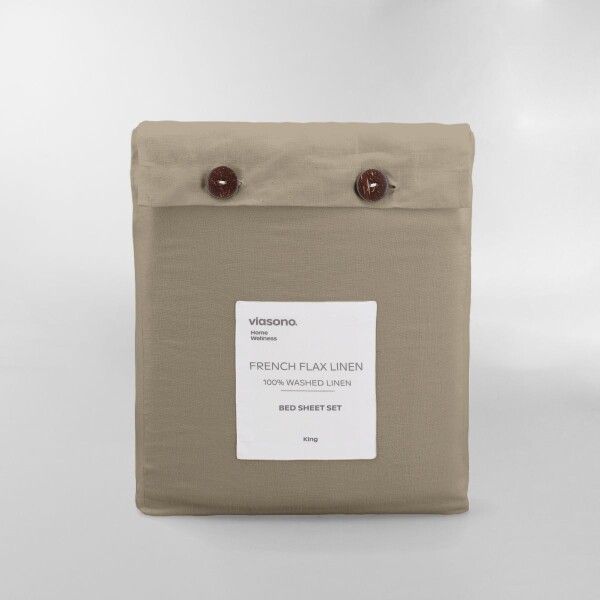 SÁBANA FRENCH FLAX LINEN VERDE OSCURO - KING