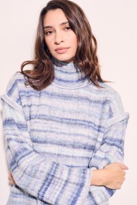 Polera Texturada Multi Celeste