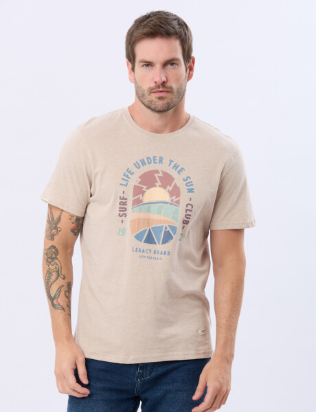 REMERA ESTAMPADA DE ALGODÓN Beige