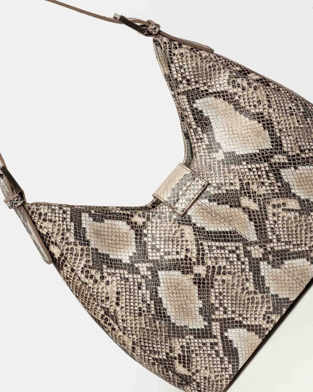 Bolso Signature en cuero snake Taupe