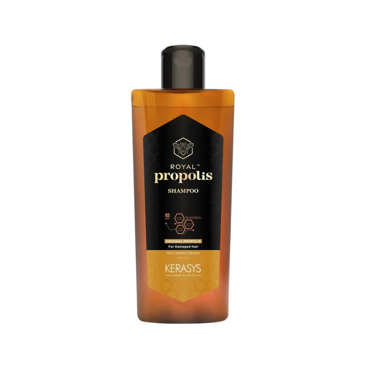 SHAMPOO - KERASYS ROYAL ORIGINAL PROPOLIS - (180 ml) - Para cabellos dañados. Fórmula nutritiva, protectora y antioxidante. 