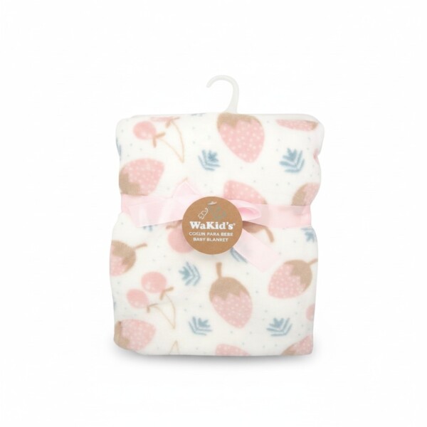 Manta fleece WAKIDS rosa blanco
