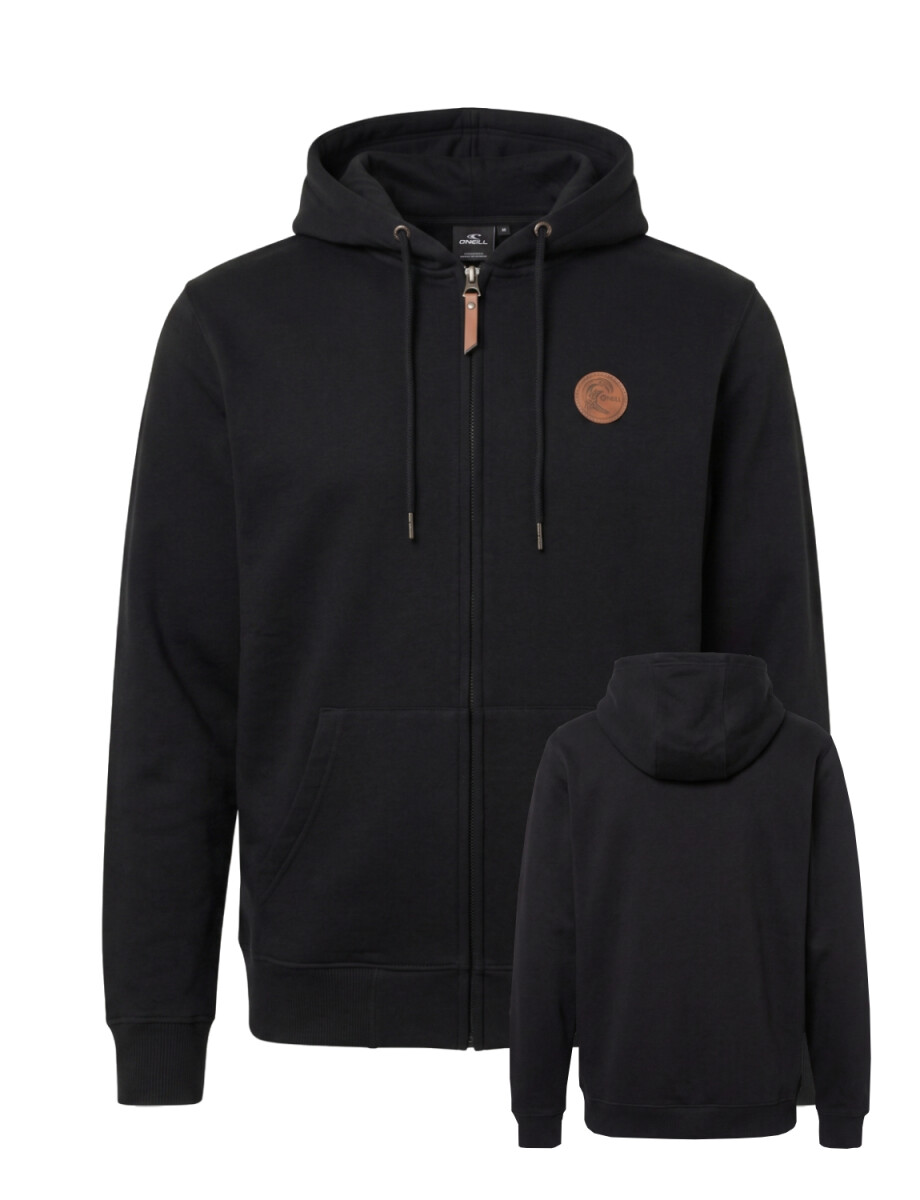 Campera O'Neill Full Zip Leather Patch - Negro 