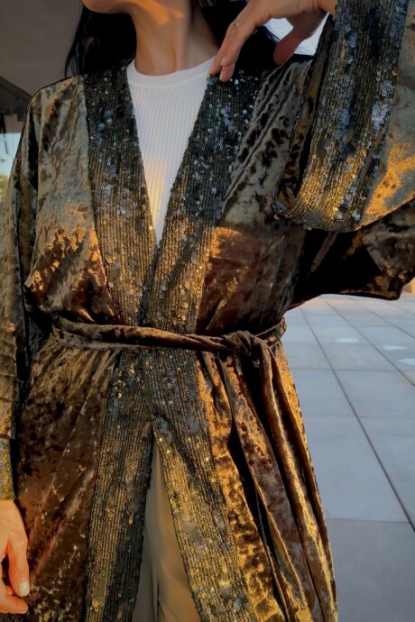 Kimono con lentejuelas Riley Verde