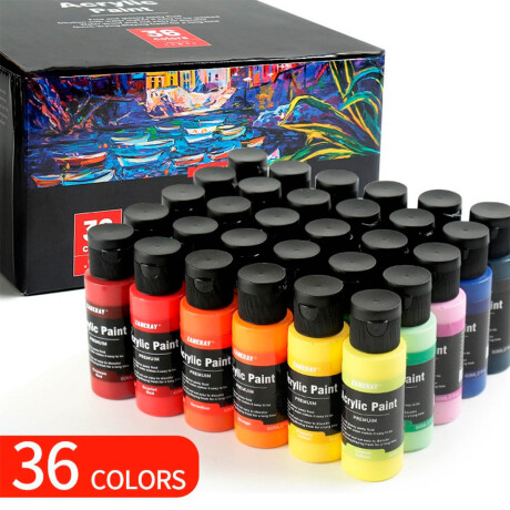 Set De Arte Pinturas Acrílica Pinceles Paleta 49 Pcs Esc002005