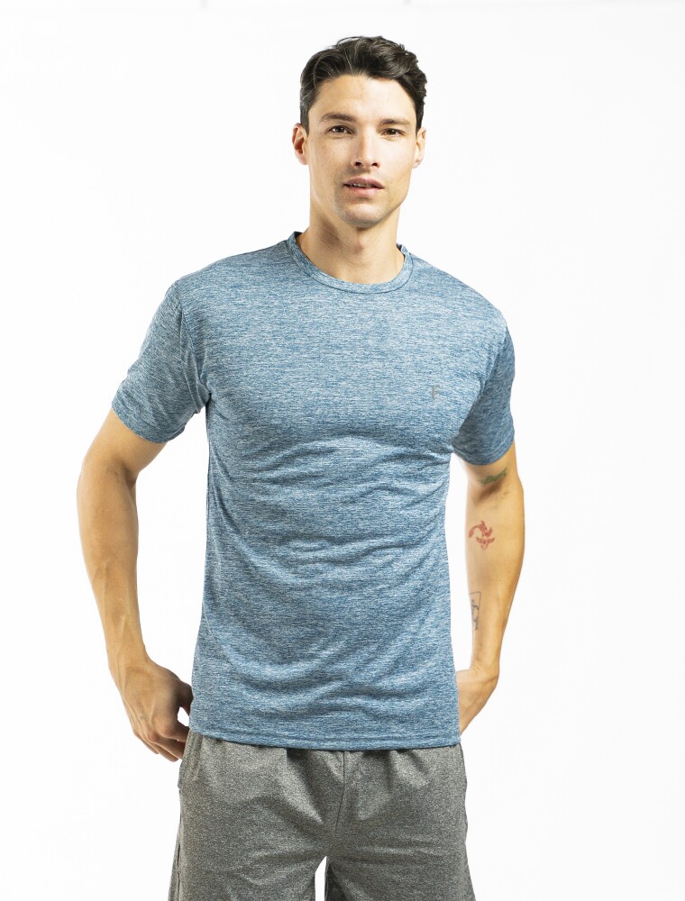 Remera Deportiva Dry Fit Marino Melange