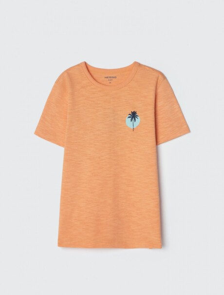 CAMISETA INFANTIL CON ESTAMPA NARANJA