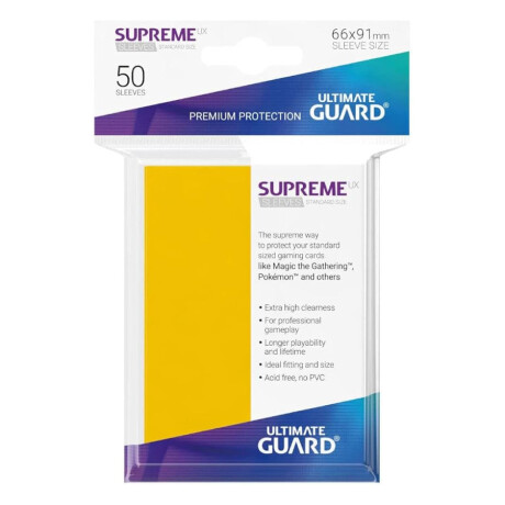 Ultimate Guard Supreme UX - 50 Sleeves Standard Size - Yellow Ultimate Guard Supreme UX - 50 Sleeves Standard Size - Yellow