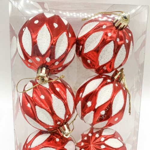 Esferas navidadeñas x 6 Fi.navi.bolas Navidad 6 Uni X 6cms