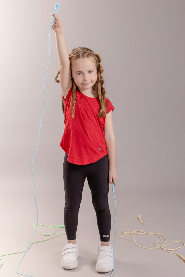 Remera Deportiva para Niñas. roj