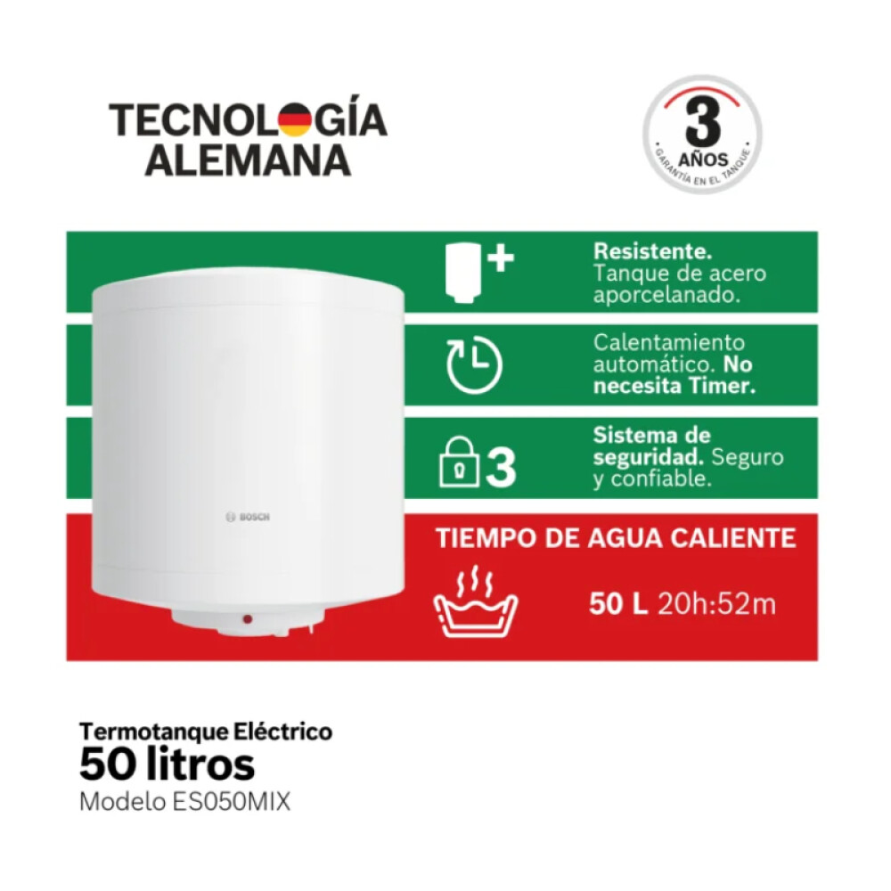 Termotanque de acero eléctrico 50 Lts Termotanque de acero eléctrico 50 Lts