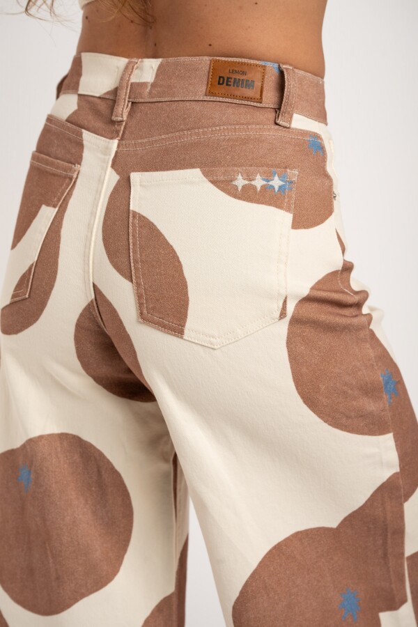 Jean Wide Leg Estampado Print