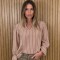 Blusa Copenhague Lino raya camel