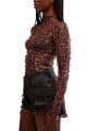 CHARLIE PRINTED MESH TOP Marron