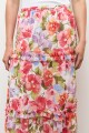Maxi falda estampa Santa Rita rosado
