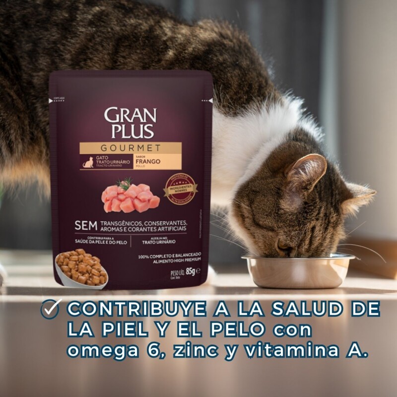 GRAN PLUS EN SALSA GATO TRACTO URINARIO POLLO 85 GR