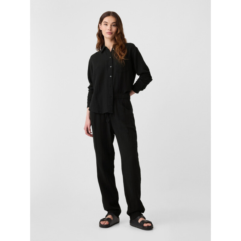 V-EASY PANT GAUZE BLACK 1