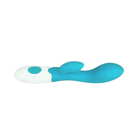 Vibrador Con Doble Estímulo Desing Curvo Recargable USB Celeste