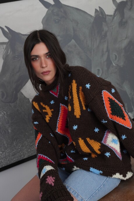 Sweater Gitano Lana Base Chocolate