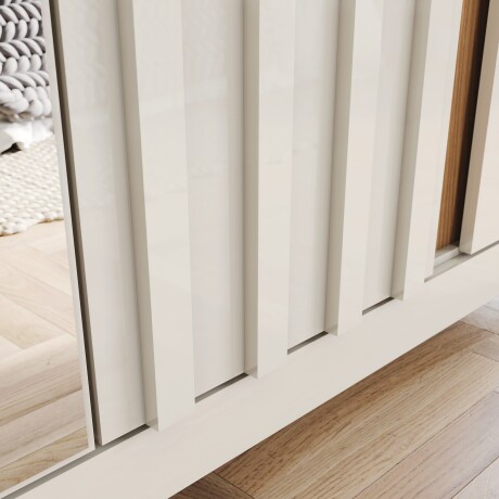 ROPERO NAPOLI 6 PUERTAS 6 CAJONES INTERNOS CON ESPEJO GUARDARROPA CLOSET ARMARIO OFF WHITE
