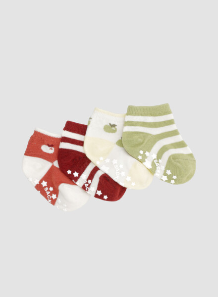 Pack x4 medias de bebé con diseños y abs hg Variante 38