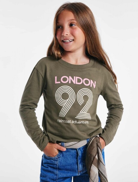 BLUSA DE MANGA LARGA CON ESTAMPADO VERDE