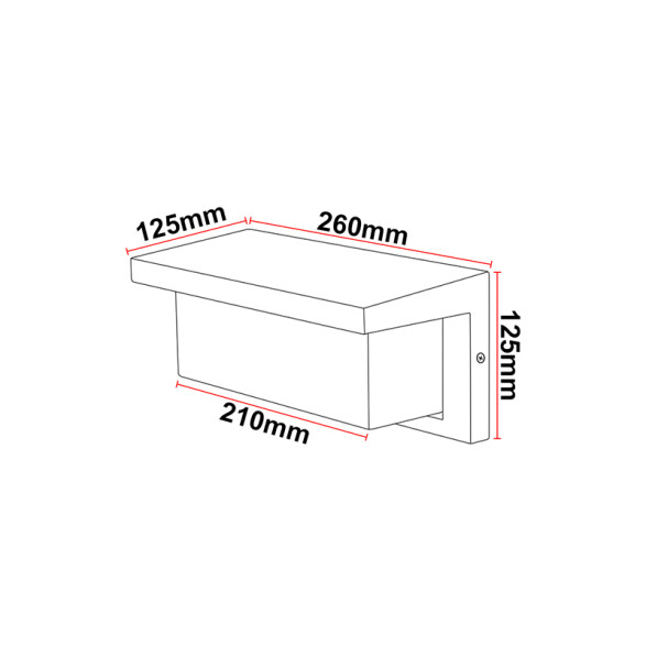 Lámpara de pared LED rectangular IP65 20W luz fría IX4545Y
