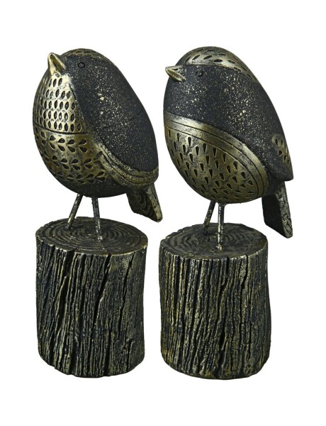 PAJARO DECORATIVO RESINA 10x7x18CM NEGRO/DORADO PAJARO DECORATIVO RESINA 10x7x18CM NEGRO/DORADO