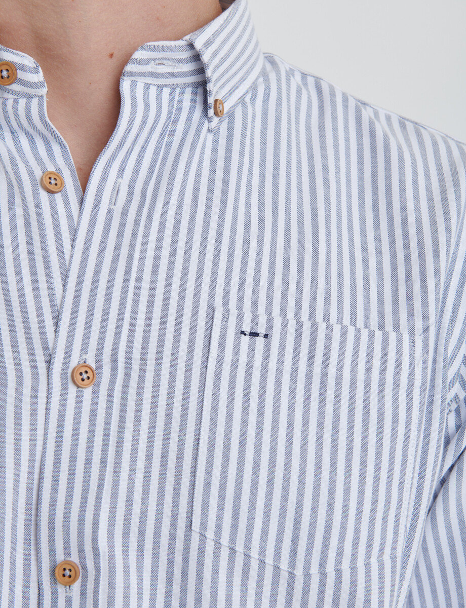 012622 CAMISA HARRINGTON LABEL Gris/natural