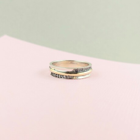Anillo de Plata 925 y Double de Oro 18k con Circonias Anillo de Plata 925 y Double de Oro 18k con Circonias