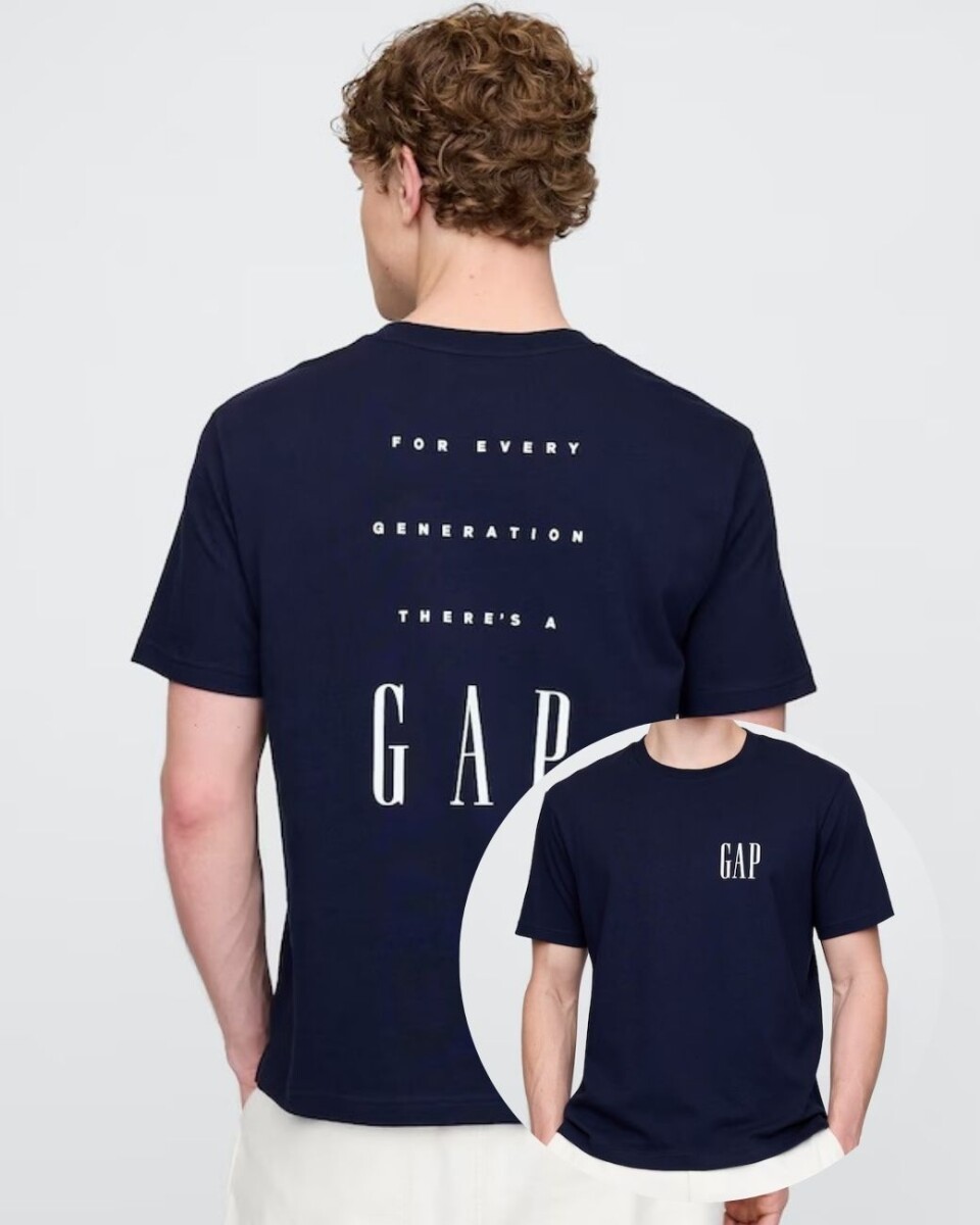 Remera Logo Gap Hombre - Navy Uniform 